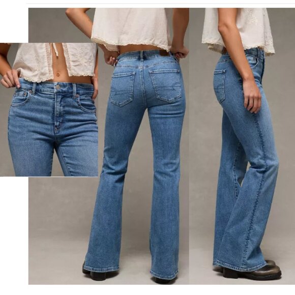 American Eagle Outfitters Blue Flare Jeans - Picture 2 of 15